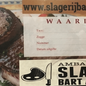 Waardebon slagerij bart adriaanse